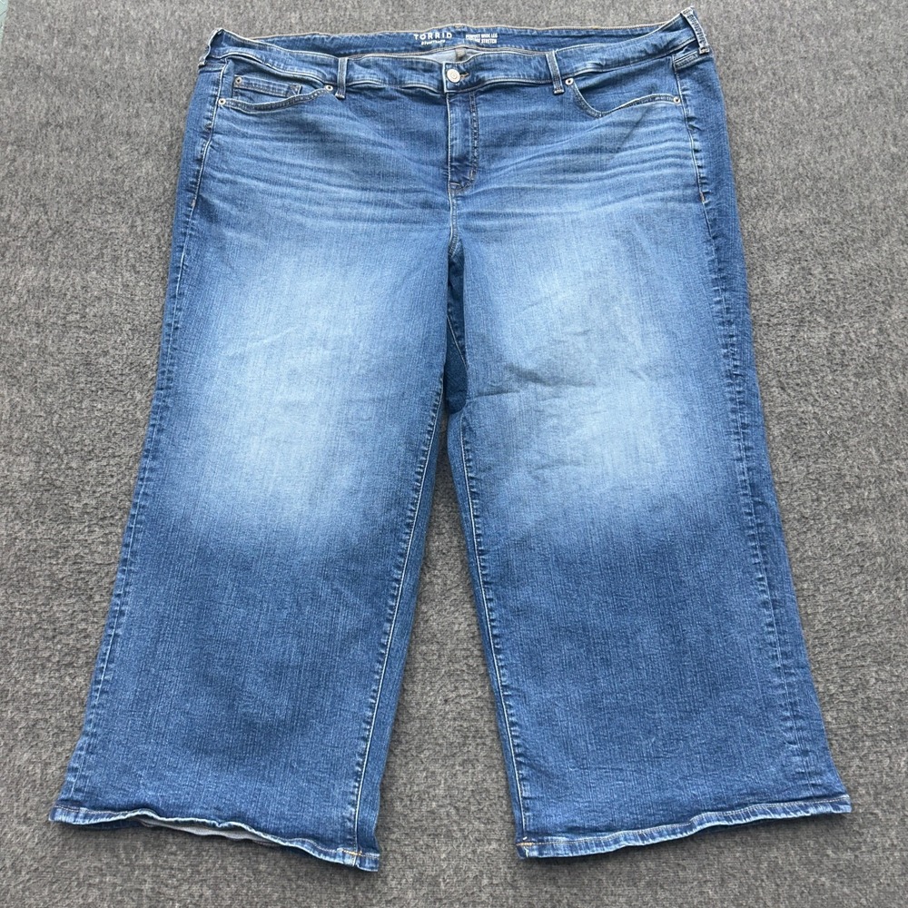 Torrid Perfect Wide Leg Vintage Stretch Mid-Rise Jeans 28S Plus